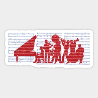 Silhouette de Jazz Red White and Blue Version Sticker